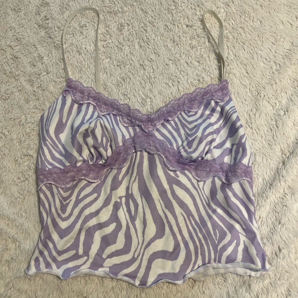 Lavender zebra lace top